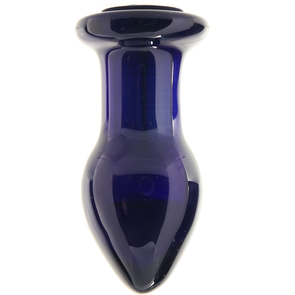 Анальная пробка с вибрацией Glas, стеклянная, синяя, 10.5 х 4.5 см фото №4 — секс игрушки: Украина, NO TABOO