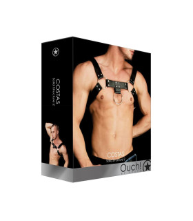 Портупея чоловіча Ouch, шкіряна, чорна, One Size - No Taboo