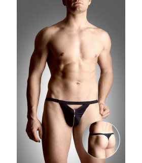 Стринги мужские с молнией SoftLine, черные, One Size - No Taboo
