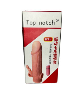 Насадка реалістична з вібрацією Top Notch, бежева, 16 х 4.2 см - No Taboo