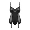 Эротичный корсет Obsessive Amallie L/XL, со стрингами, черный, фото №3 — секс шоп Украина, NO TABOO