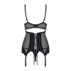 Эротичный корсет Obsessive Amallie L/XL, со стрингами, черный, фото №4 — секс шоп Украина, NO TABOO
