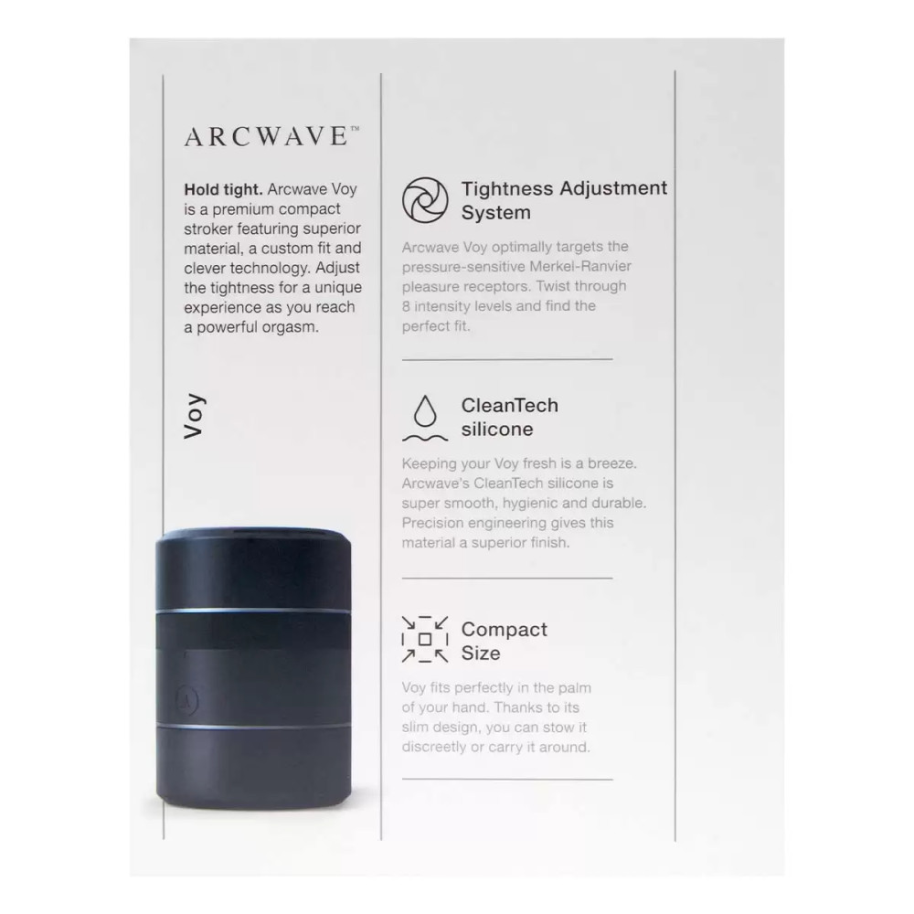 Мастурбатор нереалистичный в колбе Arcwave Voy, черный фото №10 — секс игрушки: Украина, NO TABOO