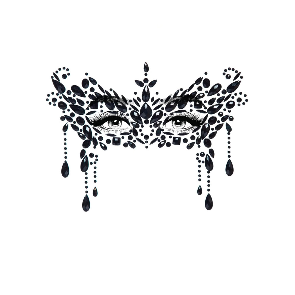 Стразы в виде вечерней маски Masquerade Mask от Leg Avenue, черного цвета, фото №2 — секс шоп Украина, NO TABOO