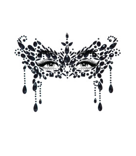 Стрази у вигляді вечірньої маски Masquerade Mask від Leg Avenue, чорного кольору - No Taboo