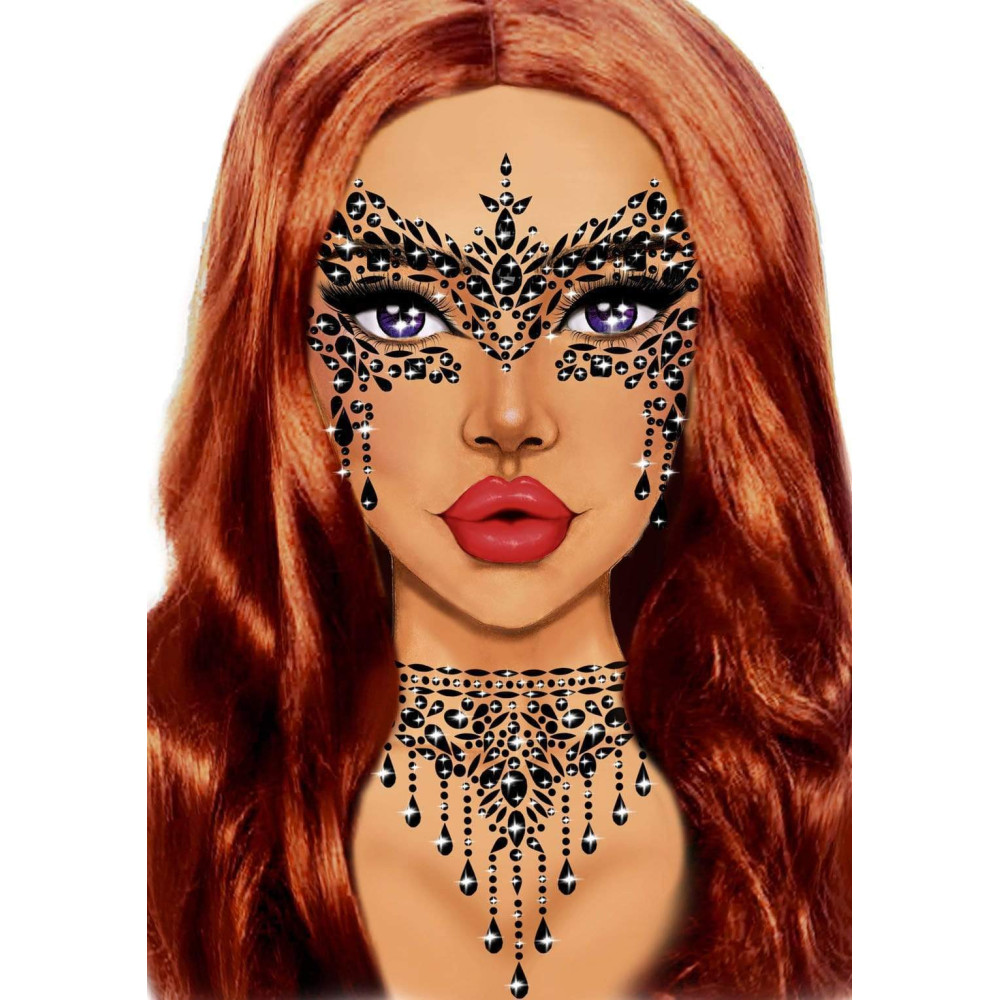 Стразы в виде вечерней маски Masquerade Mask от Leg Avenue, черного цвета, фото №0 — секс шоп Украина, NO TABOO