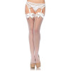 Чулки с кружевной коронкой One Size Bunny Sheer Thigh High от Leg Avenue, белые, фото №1 — секс шоп Украина, NO TABOO
