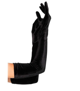 Перчатки сексуальные Stretch Velvet Opera Length Gloves от Leg Avenue, черные - No Taboo
