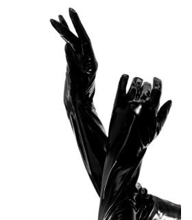 Перчатки сексуальные Leg Avenue, M, Stretchy Vinyl Opera Length Gloves виниловые, черные - No Taboo