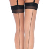 Чулки сексуальные One Size Grace Cuban Contrast Heel Stockings от Leg Avenue, бежево-черные, фото №4 — секс шоп Украина, NO TABOO