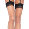 Чулки сексуальные One Size Grace Cuban Contrast Heel Stockings от Leg Avenue, бежево-черные, фото №3 — секс шоп Украина, NO TABOO