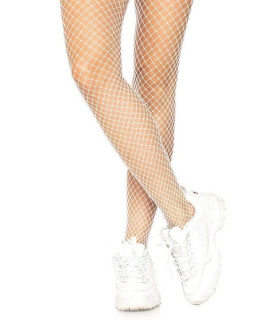 Колготки в сеточку One Size Gaia Spandex Net Industrial Tights от Leg Avenue, белые - No Taboo