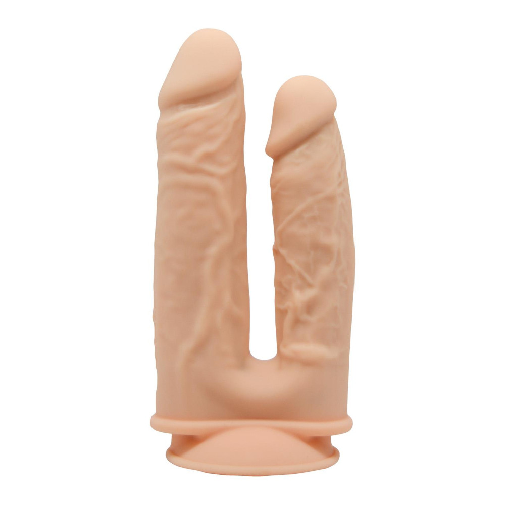 Двойной фаллоимитатор реалистичный Dream Toys Real Love, термоактивный, бежевый фото №4 — секс игрушки: Украина, NO TABOO