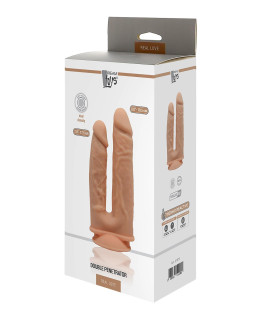 Двойной фаллоимитатор реалистичный Dream Toys Real Love, термоактивный, бежевый - No Taboo
