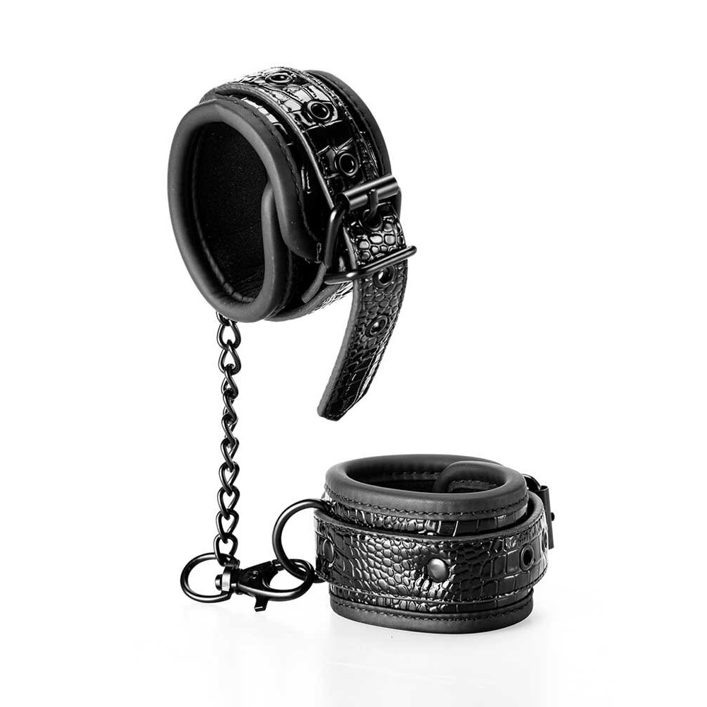 Наручники с тиснением Blaze Dream Toys, черные, фото №0 — секс шоп Украина, NO TABOO