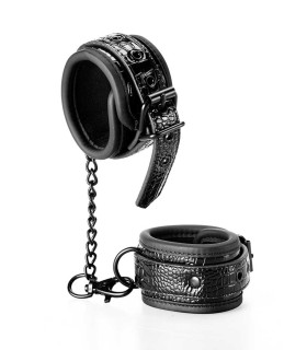 Наручники с тиснением Blaze Dream Toys, черные - No Taboo