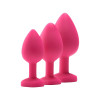 Набор анальных пробок Dream Toys Flirts с белыми кристаллами, розовые, 3 шт фото №5 — секс игрушки: Украина, NO TABOO