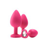Набор анальных пробок Dream Toys Flirts с белыми кристаллами, розовые, 3 шт фото №6 — секс игрушки: Украина, NO TABOO
