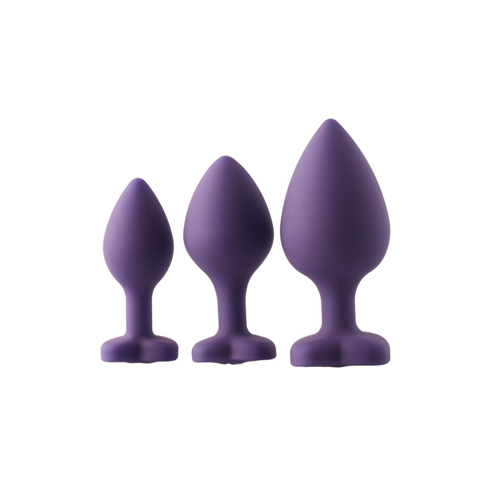 Набор анальных пробок с кристаллами Dream Toys Flirts, фиолетовые фото №7 — секс игрушки: Украина, NO TABOO