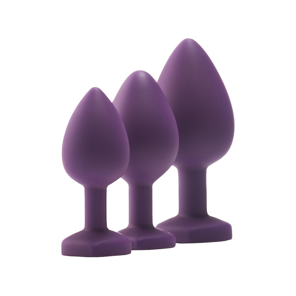 Набор анальных пробок с кристаллами Dream Toys Flirts, фиолетовые фото №5 — секс игрушки: Украина, NO TABOO