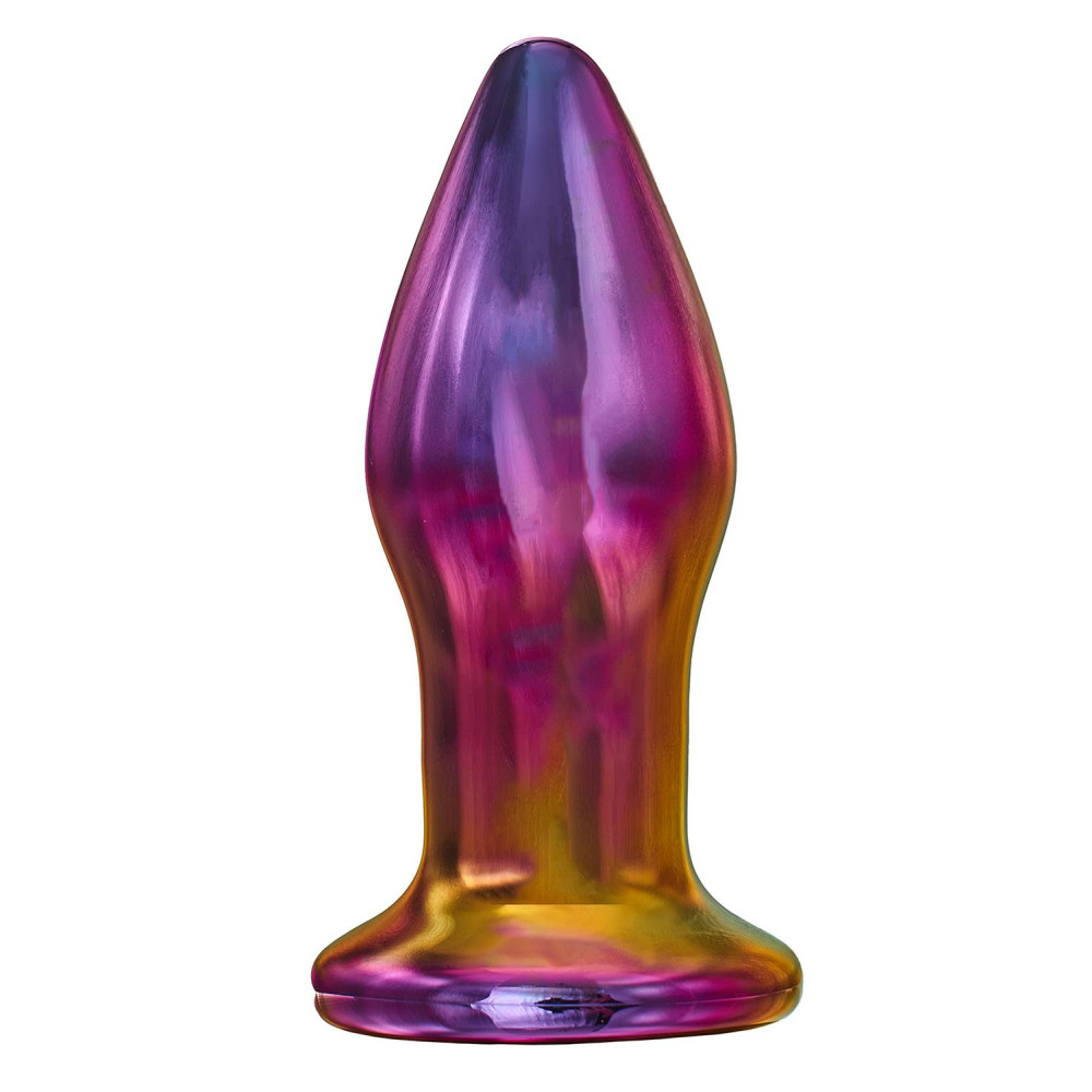 Анальная пробка с вибрацией Glamour Glass Dream Toys, стеклянная, разноцветная, 11 х 3.8 см фото №3 — секс игрушки: Украина, NO TABOO