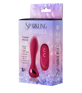 Надувная анальная пробка с вибрацией Sparkling Isabella от Dream Toys, розовая, 13.6 х 3.5 см - No Taboo