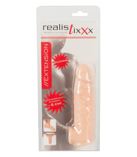 Насадка для члена реалистичная Realistixxx, бежевая, 16 х 3 см - No Taboo