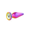 Анальная пробка с вибрацией Glamour Glass от Dream Toys, из стекла, разноцветная, 12.5 х 2.6 см фото №4 — секс игрушки: Украина, NO TABOO