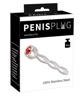 Уретральный катетер с камнем You2toys, из стали, 7 х 0.8 см - No Taboo