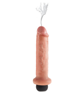 Фаллоимитатор реалистичный с эякуляцией King Cock Squirting, бежевый, 22 х 5 см - No Taboo