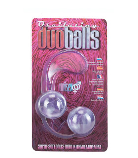 Вагинальные шарики розовые на мягкой сцепке Marbelized DUO BALLS - No Taboo