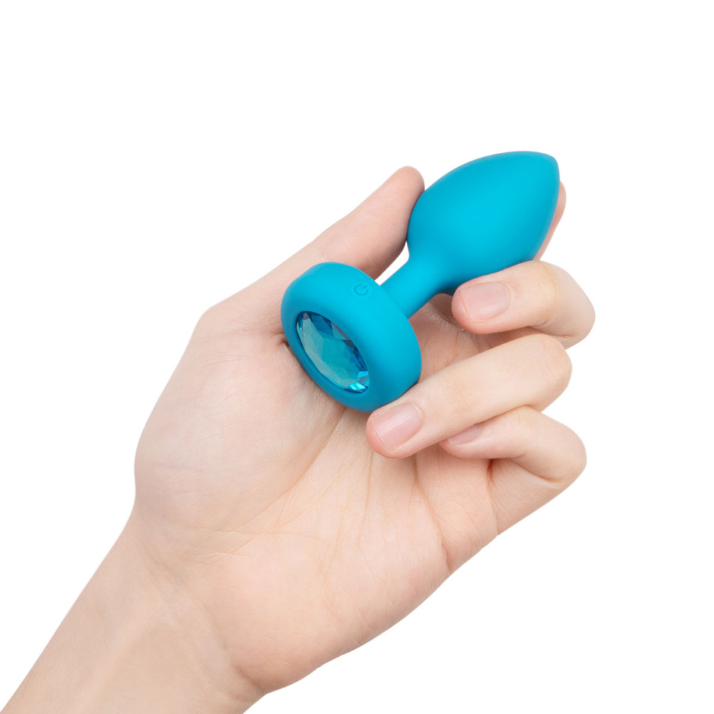 Анальная пробка с вибрацией B-Vibe, силиконовая, синяя, 9.8 х 3.7 см фото №8 — секс игрушки: Украина, NO TABOO