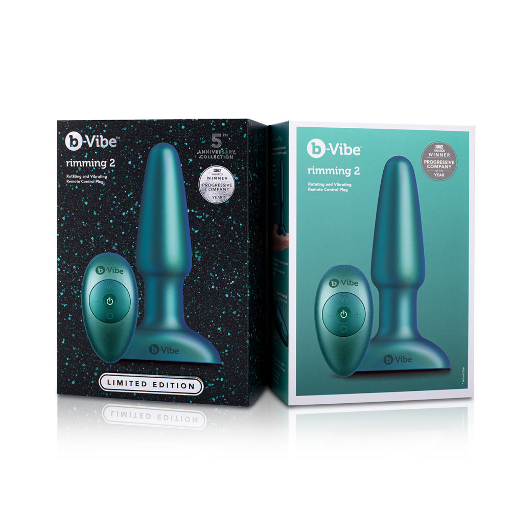 Анальная пробка с вибрацией и имитацией римминга B-Vibe Rimming 2, зеленая, 15 х 3.8 см фото №7 — секс игрушки: Украина, NO TABOO