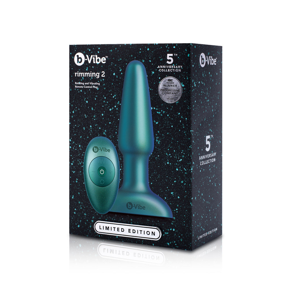 Анальная пробка с вибрацией и имитацией римминга B-Vibe Rimming 2, зеленая, 15 х 3.8 см фото №2 — секс игрушки: Украина, NO TABOO