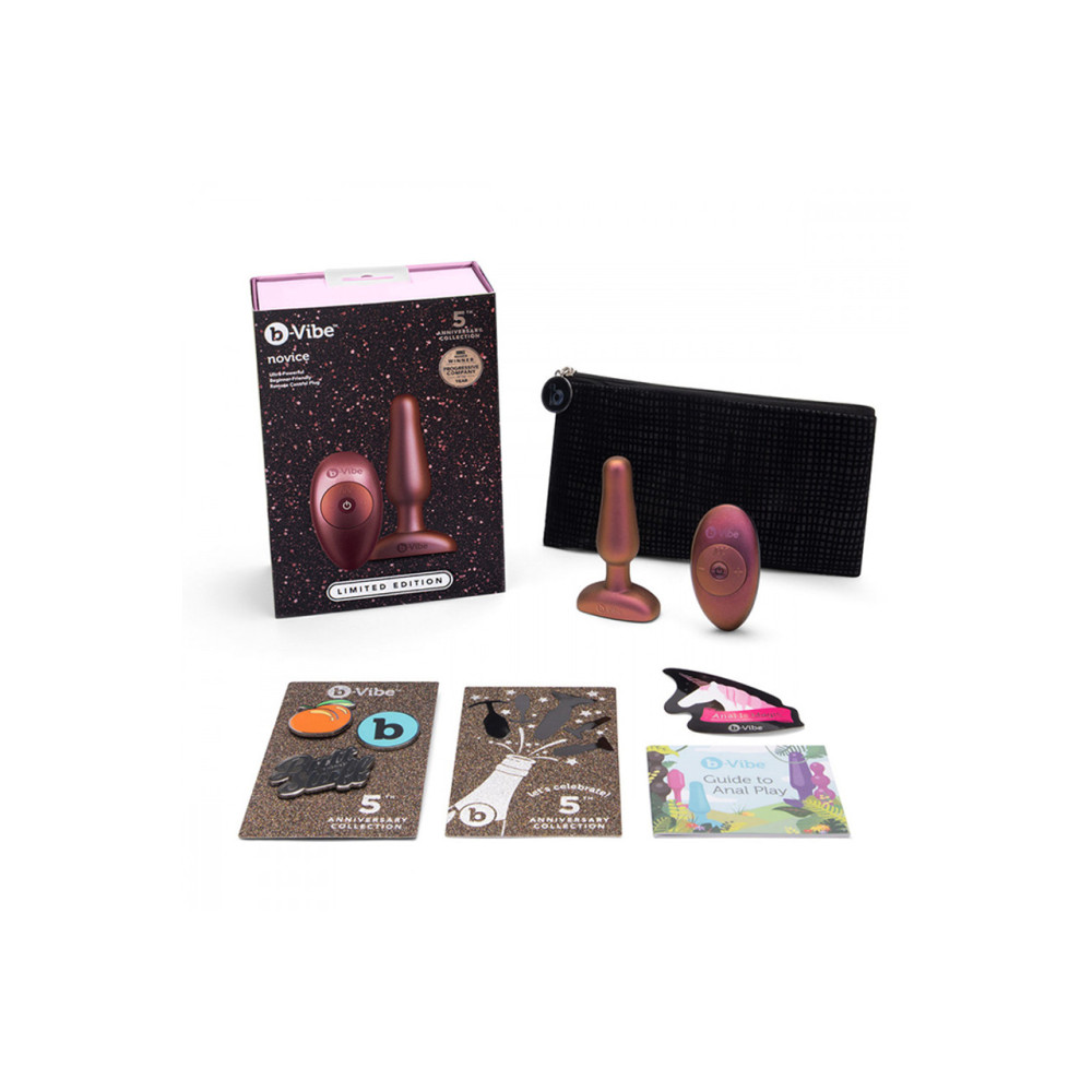 Анальная пробка с вибрацией B-Vibe Novice Plug, фиолетовая, 8.5 х 2.5 см фото №9 — секс игрушки: Украина, NO TABOO