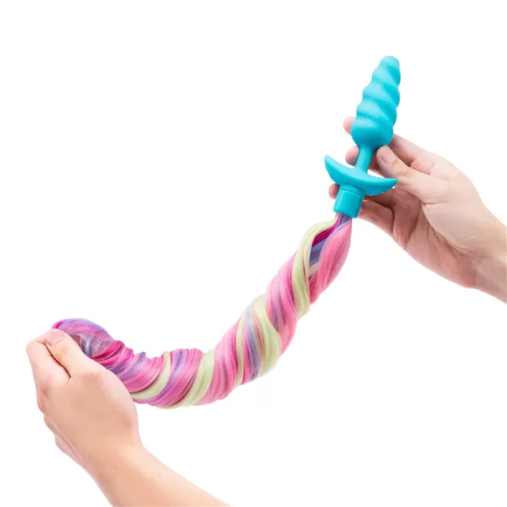 Анальный хвостик единорога b-Vibe — Unicorn Plug Set, с вибрацией, разноцветный, 11.5 х 3.8 см фото №8 — секс игрушки: Украина, NO TABOO