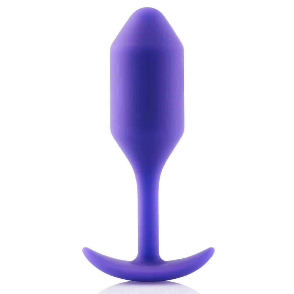 Анальная пробка с утяжелением B-Vibe Snug Plug 2, фиолетовая, 10.5 х 3 см фото №0 — секс игрушки: Украина, NO TABOO
