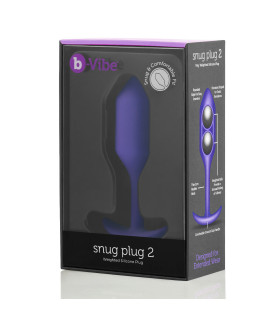 Анальная пробка с утяжелением B-Vibe Snug Plug 2, фиолетовая, 10.5 х 3 см - No Taboo