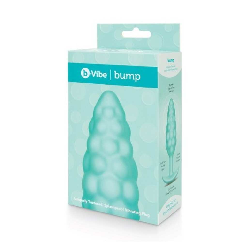 Анальная пробка с вибрацией B-Vibe Texture Bump, рельефная, голубая, 12 х 3.5 см фото №2 — секс игрушки: Украина, NO TABOO