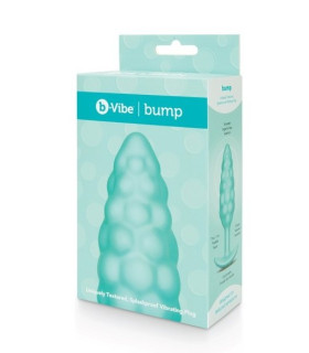 Анальная пробка с вибрацией B-Vibe Texture Bump, рельефная, голубая, 12 х 3.5 см - No Taboo