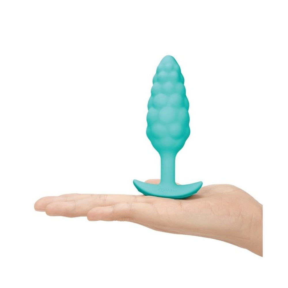 Анальная пробка с вибрацией B-Vibe Texture Bump, рельефная, голубая, 12 х 3.5 см фото №6 — секс игрушки: Украина, NO TABOO