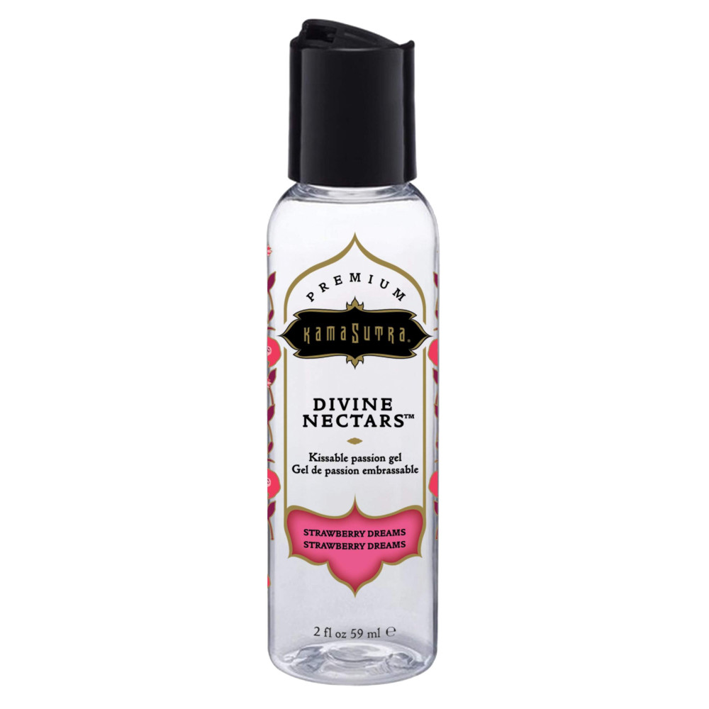 Лубрикант съедобный Kama Sutra Divine Nectars, 59 мл, на водной основе, с ароматом и вкусом клубники, фото №0 — секс шоп Украина, NO TABOO