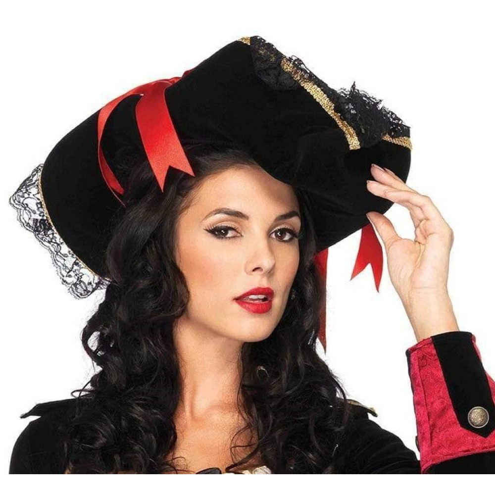 Шляпа пирата женская Swashbuckler Pirate Hat от Leg Avenue, черная, фото №2 — секс шоп Украина, NO TABOO