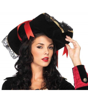 Шляпа пирата женская Swashbuckler Pirate Hat от Leg Avenue, черная - No Taboo