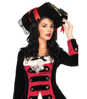 Шляпа пирата женская Swashbuckler Pirate Hat от Leg Avenue, черная - No Taboo