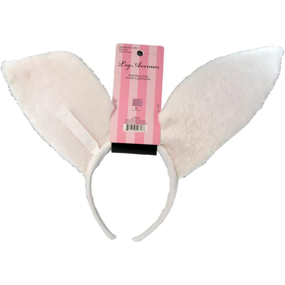 Ушки кролика One Size Plush Bunny Rabbit Ears Headband от Leg Avenue, розово-белые, фото №3 — секс шоп Украина, NO TABOO