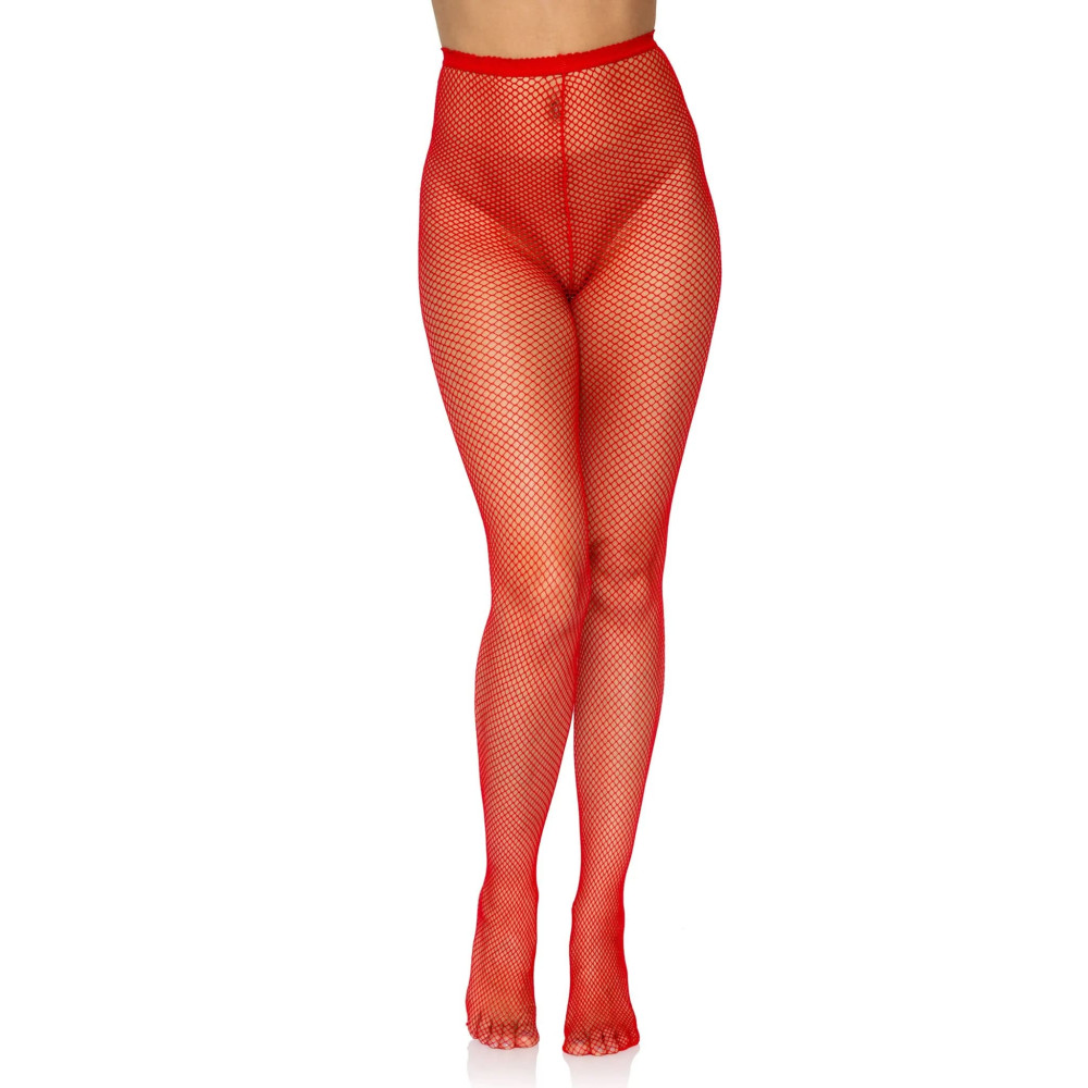 Колготы сексуальные в сеточку One Size Risa Nylon Fishnet Tights от Leg Avenue, красные, фото №2 — секс шоп Украина, NO TABOO