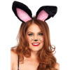 Ушки кролика One Size Plush Bunny Rabbit Ears Headband от Leg Avenue, розово-черные, фото №1 — секс шоп Украина, NO TABOO
