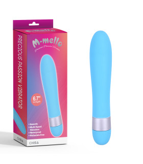 Вибратор нереалистичный M-Mello, голубого цвета, 17 х 3.2 см - No Taboo