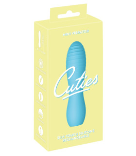 Мини-вибратор Cuties рельефный, голубой, 10.8 х 2.7 см - No Taboo